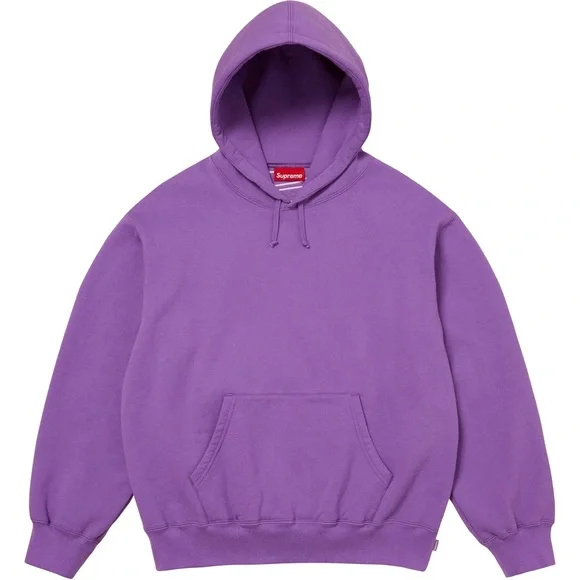 Supreme SATIN APPLIQUÉ HOODED SWEATSHIRT Violet fleece Hoodie SS25